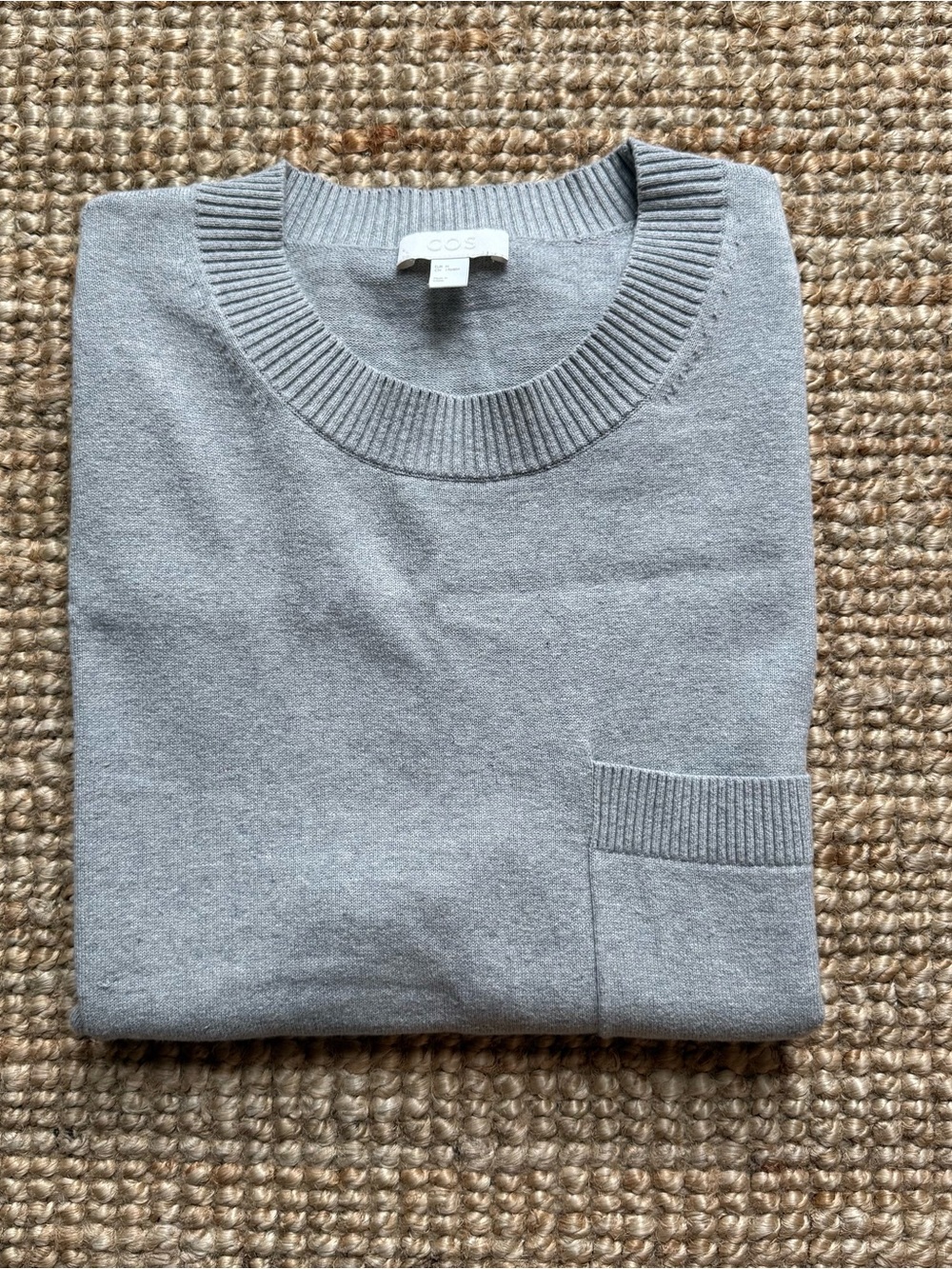 COS Men's Light Gray Crewneck Sweater 100% Wool Sz M